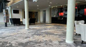 Hotel lobby seating area